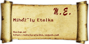 Mihály Etelka névjegykártya